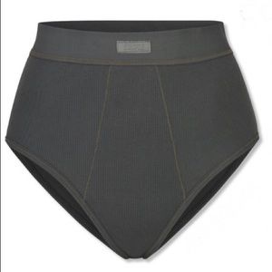 SKIMS cotton rib brief, deep sea, size small NWT